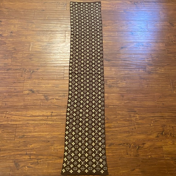 VTG Louis Vuitton Monogram Wool Scarf - Picture 2 of 9